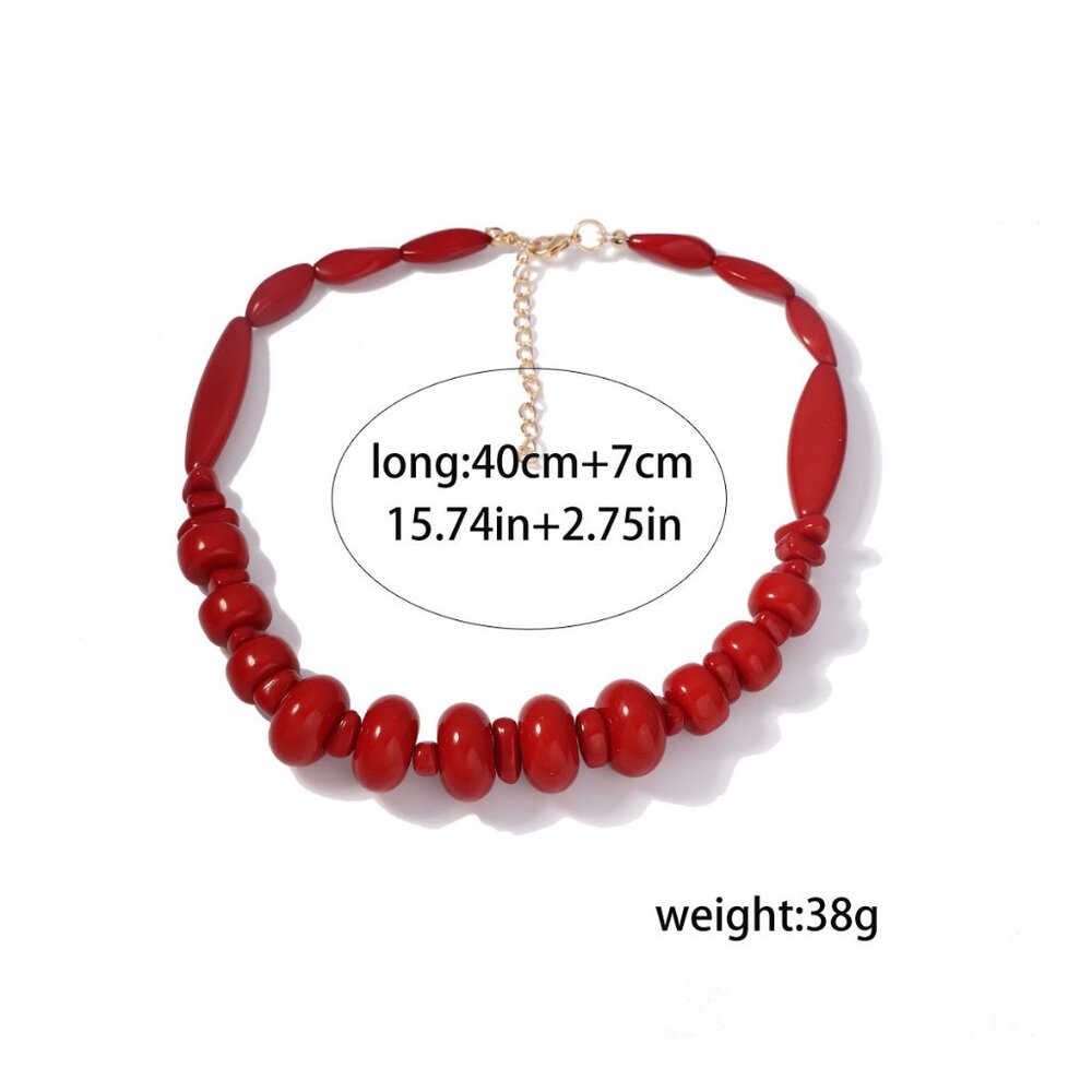 NEW Thalassa Brilliant Red Acrylic Coral Sea Goddess Statement Necklace - Picture 6 of 6